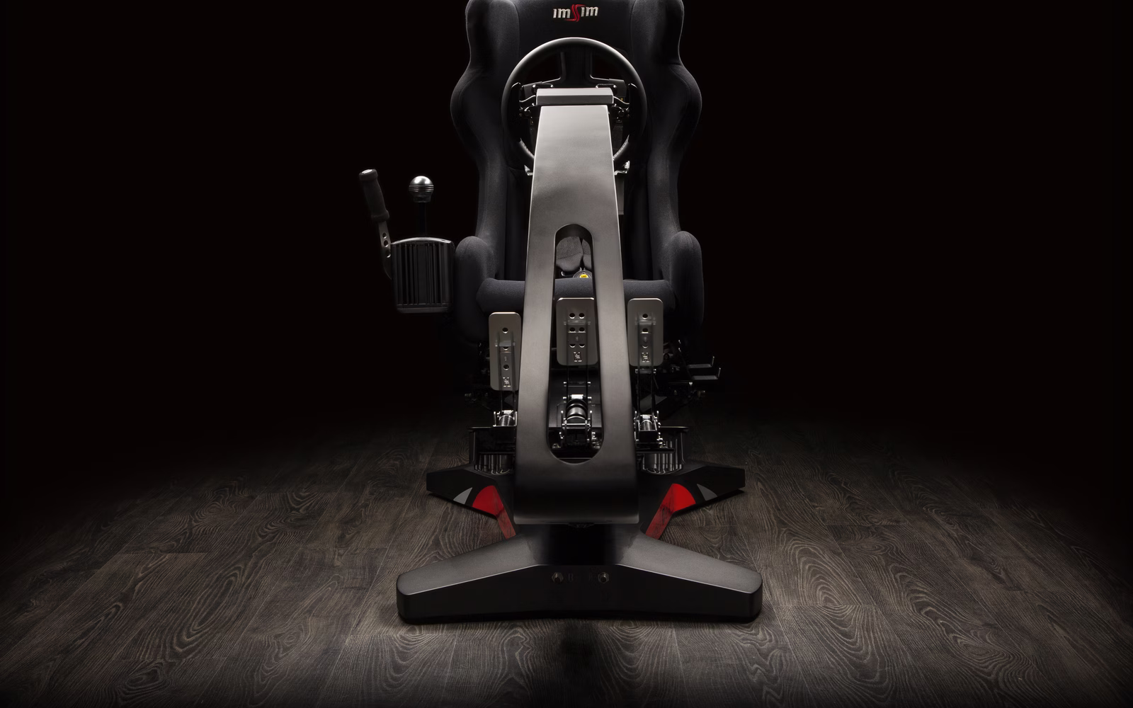From behind the seat, with the shifter and handbrake either side.