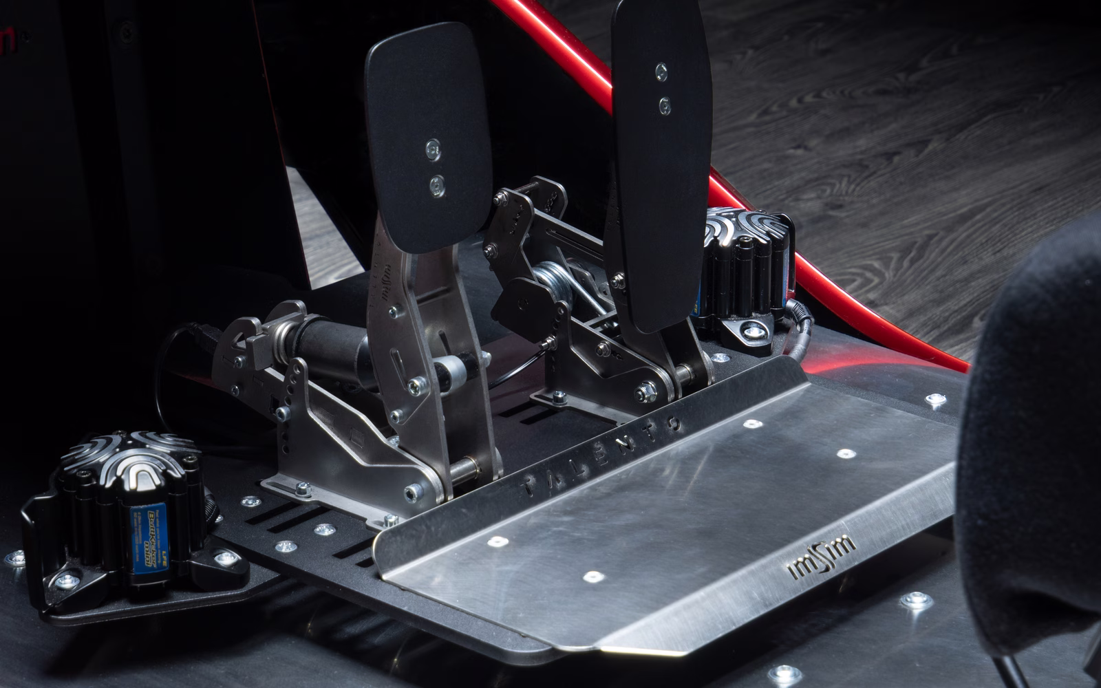 The pedal plate, which slides fore and aft to the driver.