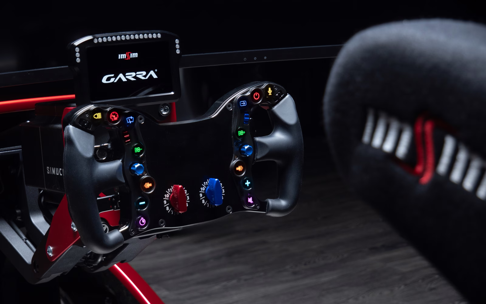 The wheel and the five-inch dashboard on it.