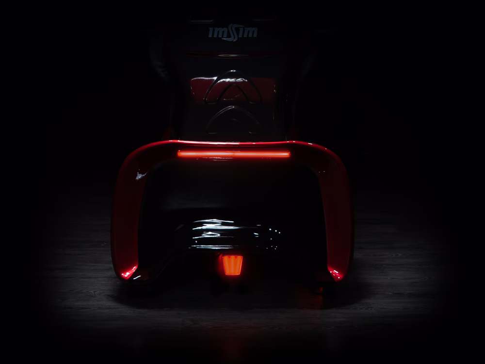 The rear of a GARRA in the dark, with a single lit bar across the tail.