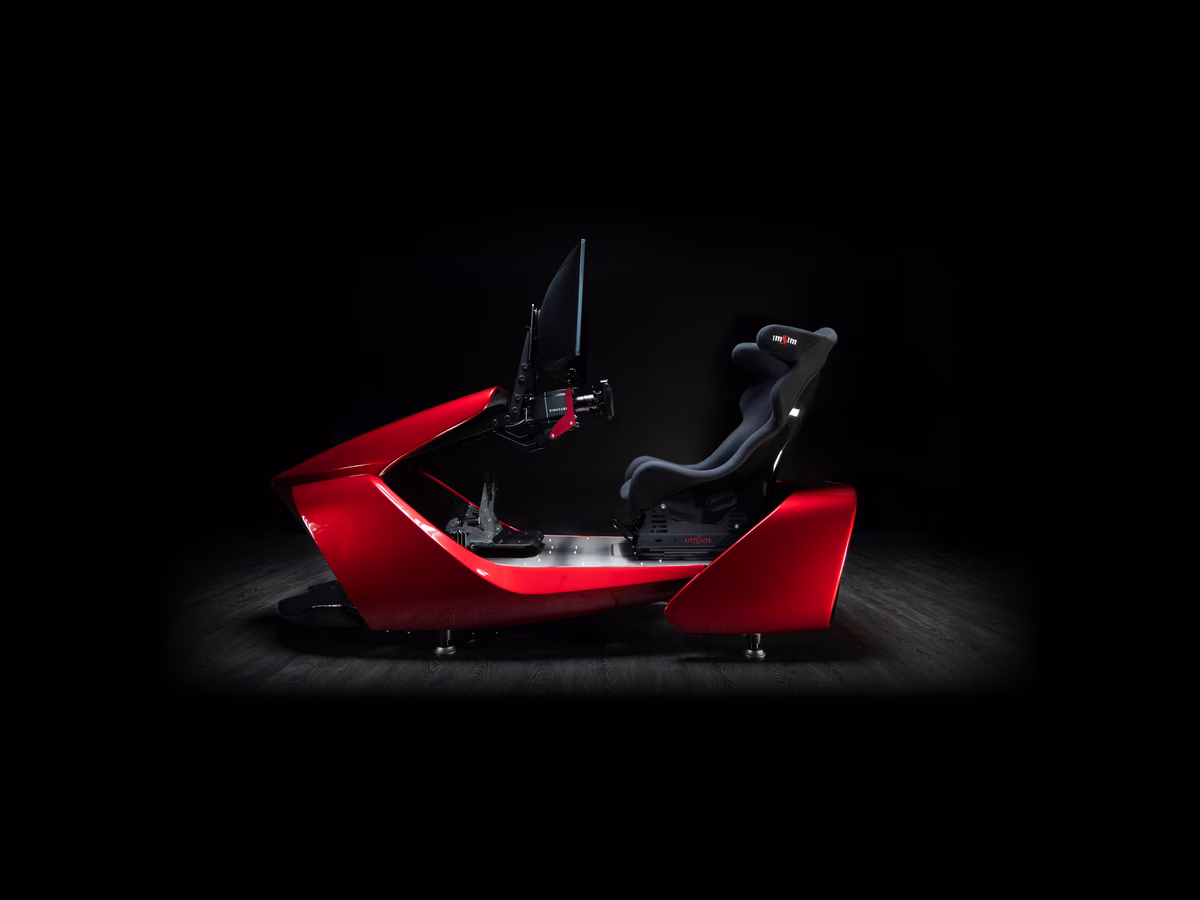 The ImSim GARRA simulator in red, seen from the side.